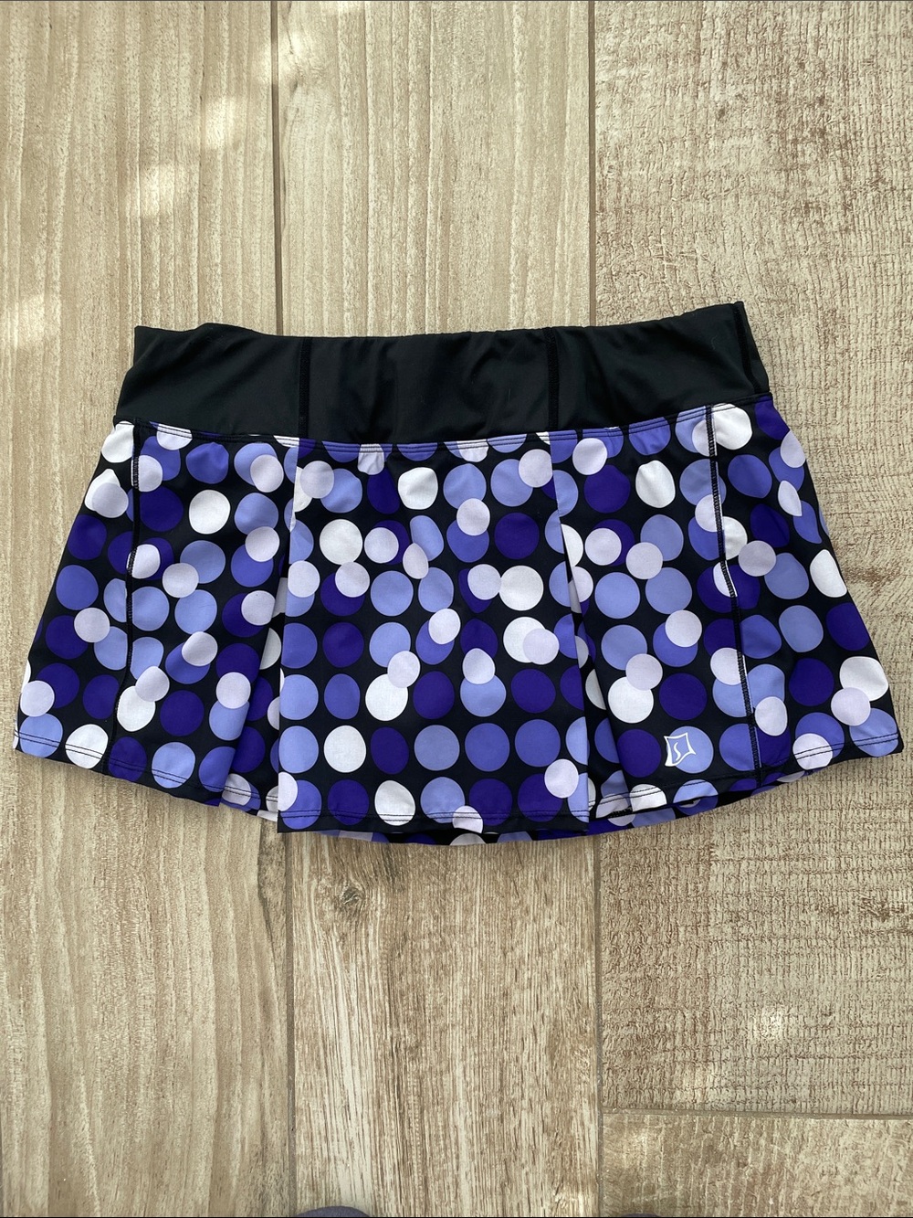 SkirtSports black and purple dot skort, size Medium